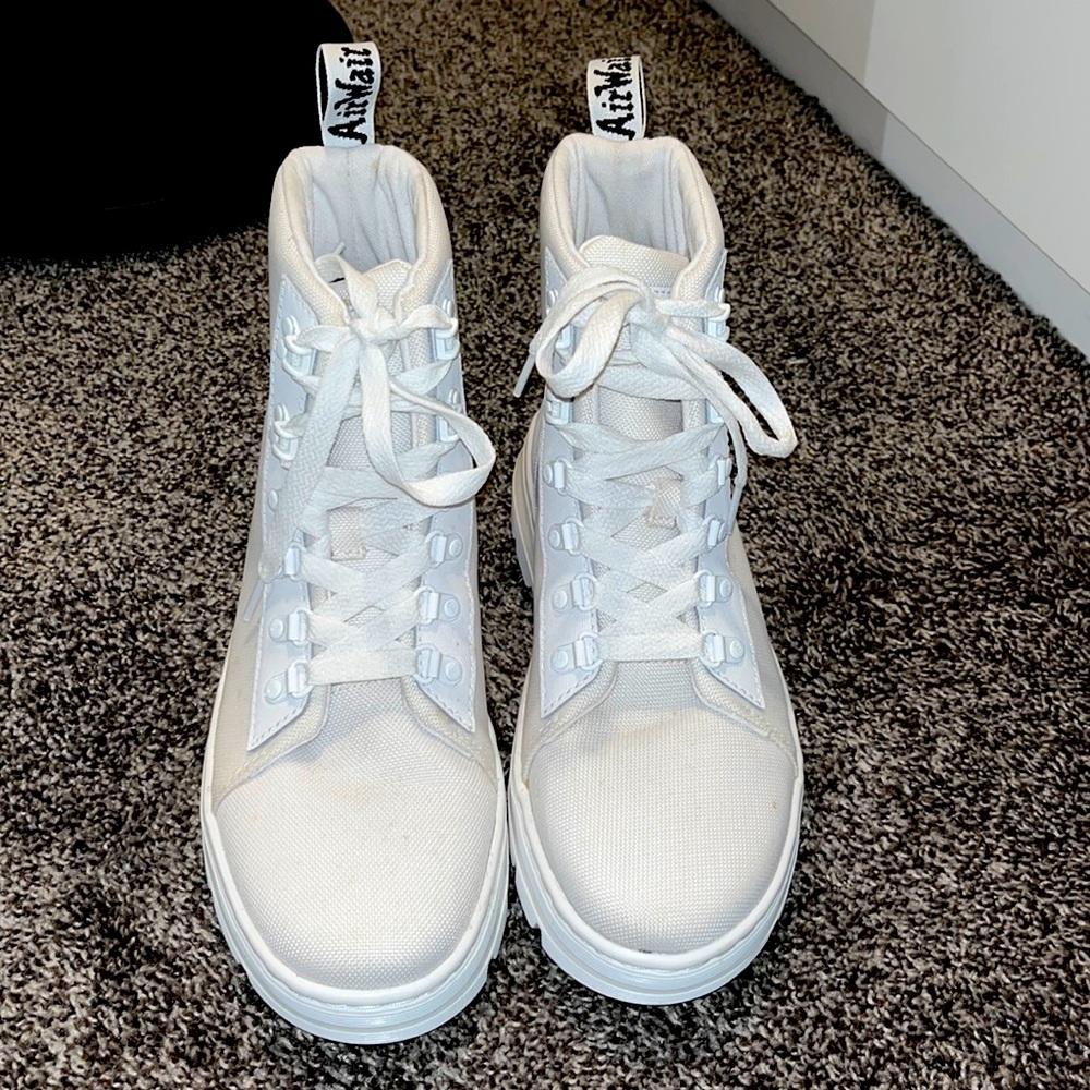 Dr. Martens White platform combat boot